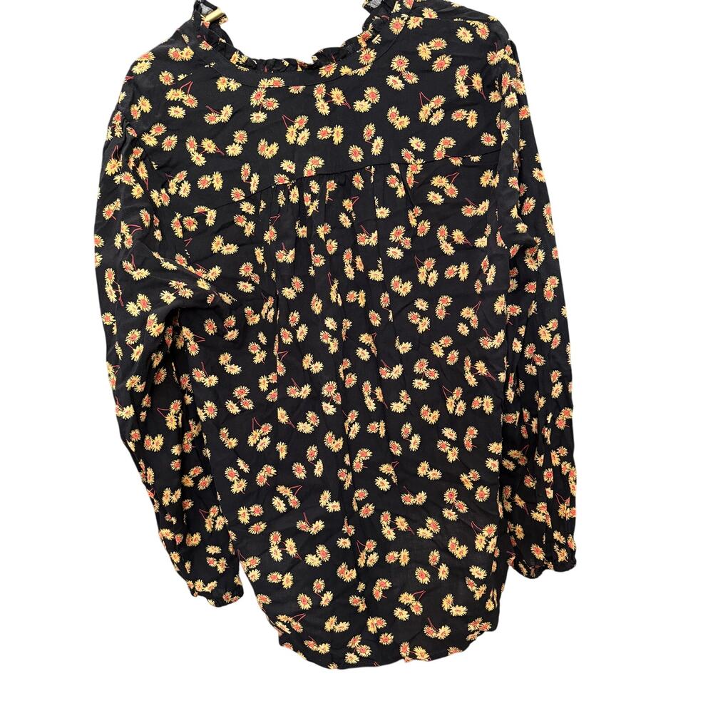 Torrid Lenny Black Floral Peasant Long Sleeve Blouse NWT L - Picture 3 of 8